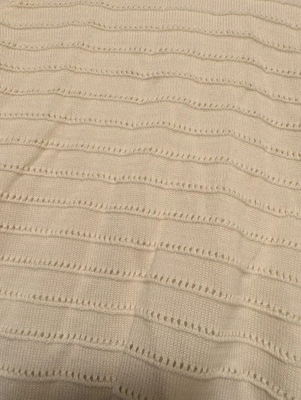 Frye Women's Short Sleeve Ribbed Cream Colored Sweater NWT Large - Picture 7 of 8